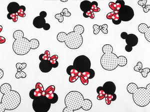 Premium Mickey & Minnie Mouse Baumwoll-Canvas-Stoff für Näharbeiten und DIY-Projekte