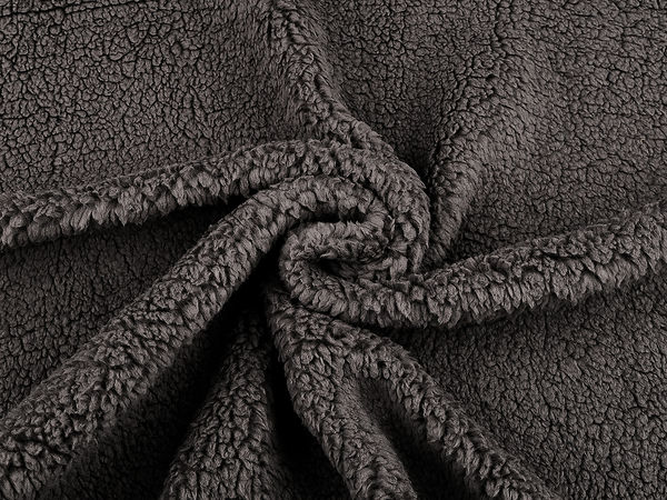 Premium Lammfell-Imitat Strickstoff - Elastischer Mittelflor-Plüsch