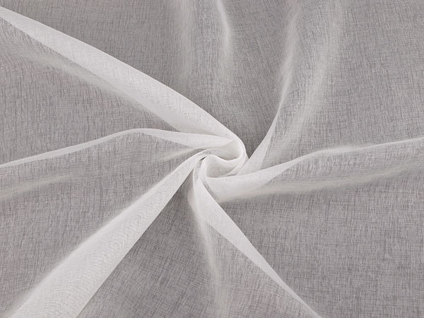 Premium Voile-Gardinenstoff in Leinenoptik - Naturweiß, 285 cm Breite