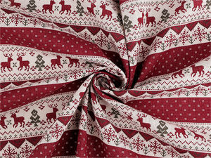 Premium Weihnachts-Baumwollstoff – Robuster Deko-, Bastel- und Nähstoff in Leinenoptik