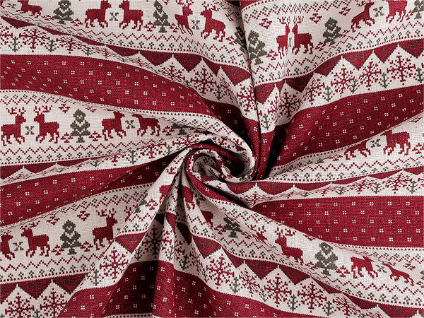 Premium Weihnachts-Baumwollstoff – Robuster Deko-, Bastel- und Nähstoff in Leinenoptik