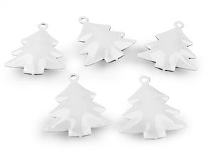 Dekorative Weihnachtsglöckchen aus Metall mit Tannenbaum- und Sternmotiven