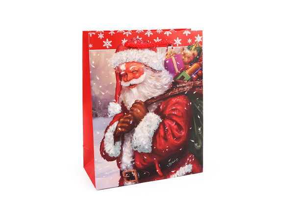 Premium-Weihnachtsgeschenktüten mit Glitzer - Weihnachtsmann & festliche Motive