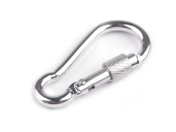 Metall-Karabiner mit Schlüsselring / Karabinerhaken mit Sicherheitsverschluss