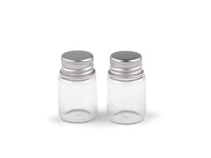 Transparente Mini-Glasfläschchen mit Metall-Schraubverschluss, 10 ml (25x42 mm) – Vielseitige Aufbewahrungsgläser für Basteln, Kosmetik & Reisen