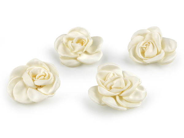 Satinrose zum Annähen und Aufkleben Ø 5; 6 cm