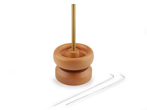 Premium-Perlenspinner aus Holz - Rotierender Perlenauffädler mit 2 gebogenen Nadeln (Ø 9 cm & 10 cm)
