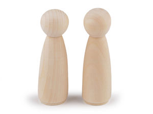 Premium Holzfigur unbehandelt für Bastelarbeiten (29x90 mm, Natur hell)