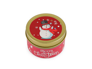 Weihnachtsduftkerze in der Dose, 60g – Festliche Weihnachtsmann- und Schneemann-Motive