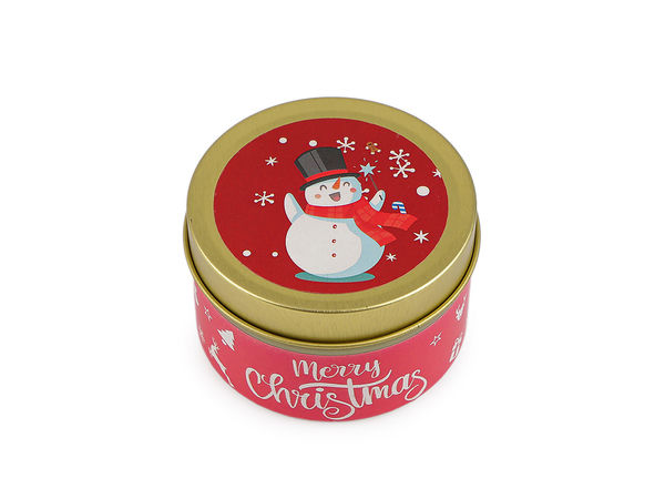 Weihnachtsduftkerze in der Dose, 60g – Festliche Weihnachtsmann- und Schneemann-Motive