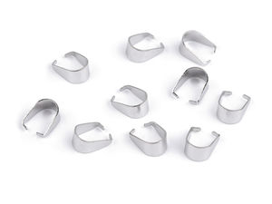 Edelstahl-Klappösen für Anhänger - Premium-Schmuckverschlüsse und Klemmschlaufen, Platin