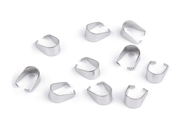 Edelstahl-Klappösen für Anhänger - Premium-Schmuckverschlüsse und Klemmschlaufen, Platin