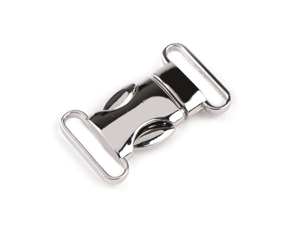 Premium 20mm Vollmetall-Steckschnalle - Steckverschluss mit Nickel-Finish für Gürtel, Taschen und Latzhosen