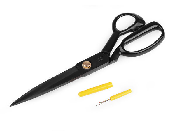 Professionelle 29 cm Schneiderschere mit Nahttrenner - Robuste Ganzmetall-Stoffschere