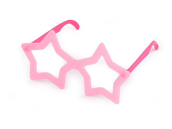 Im Dunkeln leuchtende Neon-Partybrille - Retro-Brille im Sternen- und Streifen-Design für Karneval, Geburtstage und Festivals