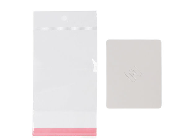 Papierkarte für Brosche mit Beutel und Eurolochung 6x7,5 cm