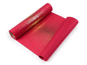 Premium Samtstoff-Rolle mit Metallic-Punkten (28 cm Breite) für Tischläufer und Bastelarbeiten