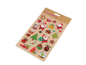 Premium 3D-Weihnachtssticker - Sortierte festliche Motive für Bastelarbeiten, Geschenkverpackungen und Scrapbooking