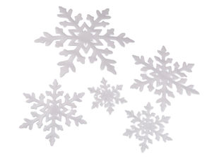 Premium Schaumstoff-Schneeflocken-Set - Verschiedene Größen für Festtags- & Schaufensterdekoration, 5 Stk.