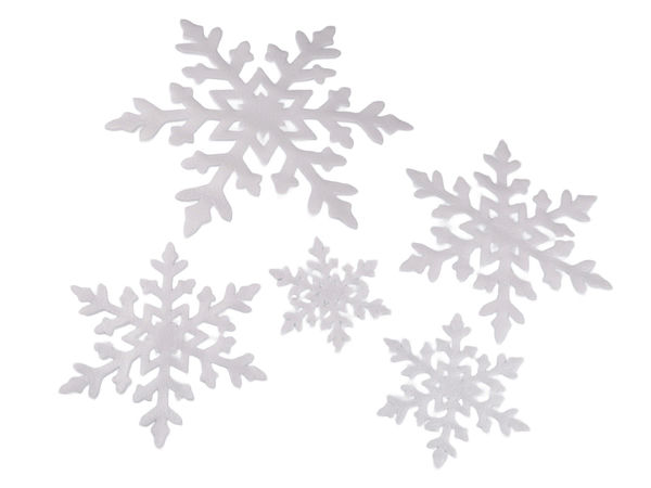 Premium Schaumstoff-Schneeflocken-Set - Verschiedene Größen für Festtags- & Schaufensterdekoration, 5 Stk.