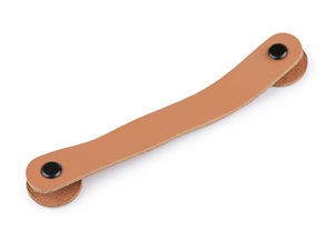 Ledergriff in Naturbraun mit Schraubnieten (2 x 15 cm) für Körbe, Deckel und Schubladen