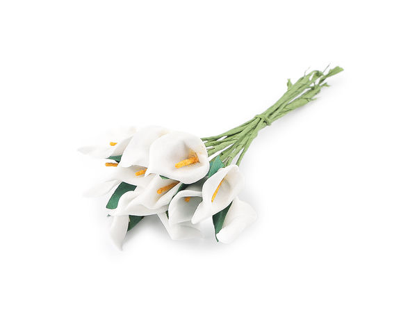 Premium künstliche Mini-Calla-Lilien aus Schaumstoff an biegsamen Drahtstielen