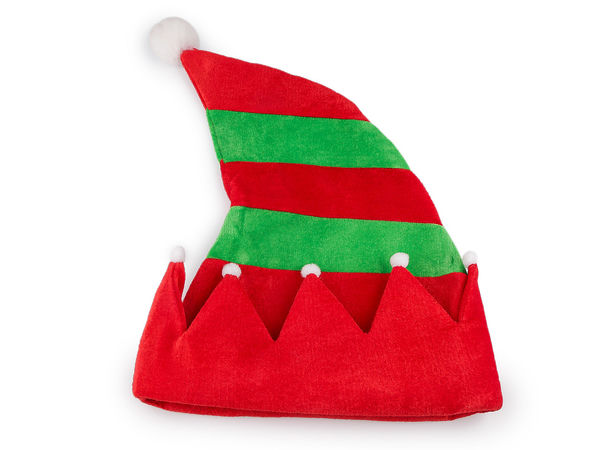 Festliche rote Weihnachtselfenmütze – weiches Kostüm-Accessoire für Feiertage, Partys und Fotoshootings