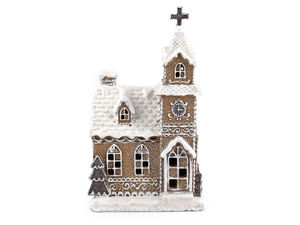 Weihnachtskarussell, beleuchtete Kirche - Lebkuchen-Imitation