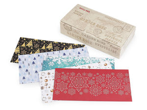 Weihnachts-Geldumschläge DIN Lang 11x22 cm – Festliche Umschläge für Geldgeschenke & Gutscheine, Selbstklebend (100er-Pack)