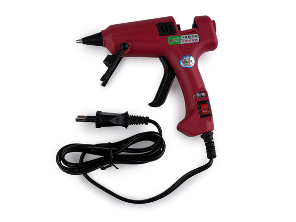 Premium Dual-Power Heißklebepistole (15 W / 35 W) mit Aufstellbügel, für 7-mm-Klebestifte – Rot