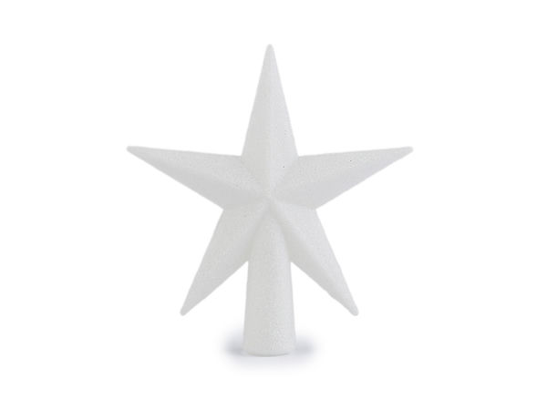 Weihnachtsstern-Christbaumspitze in Creme mit Glitzer - Elegante Weihnachtsdekoration