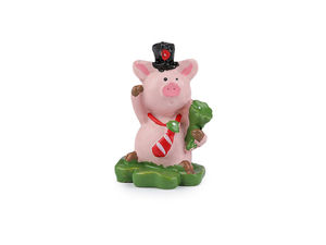 Miniatur-Glücksbringer-Figur in Geschenkbox – Designs Schweinchen, Kleeblatt & Fläschchen
