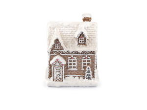 Dekoratives künstliches Lebkuchenhaus – Glitzerndes Weihnachts-Tischornament & Bastelbedarf