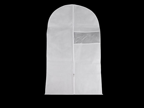 Premium atmungsaktive Kleiderschutzhülle aus Vliesstoff (60 x 140 cm) mit Sichtfenster und Reißverschluss
