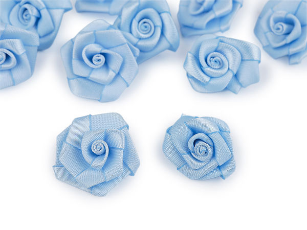 Premium Mini-Satinröschen Applikationen - 20mm Deko-Satinrosen zum Nähen, Scrapbooking und Basteln