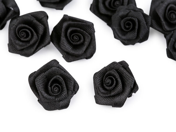 Premium Mini-Satinröschen Applikationen - 20mm Deko-Satinrosen zum Nähen, Scrapbooking und Basteln
