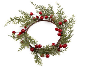 Festlicher Kerzenkranz mit Beeren - Dekorativer Advents-Tischkranz (Ø 13 cm)