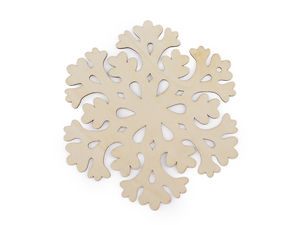 Dekorativer Schneeflocken-Holzanhänger in Elfenbein – Festliche Weihnachtsdekoration, Ø15 cm