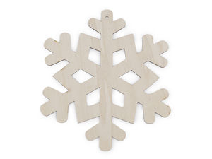 Elfenbeinfarbene Holz-Schneeflocke zum Aufhängen - Ø 20 cm