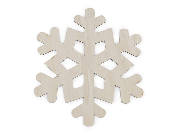 Elfenbeinfarbene Holz-Schneeflocke zum Aufhängen - Ø 20 cm