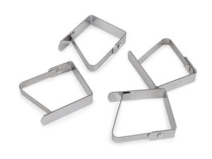 Premium-Tischdeckenklammern aus Metall - Robuste Tischtuchklammern für den Innen- und Außenbereich, 4er-Set (Silber)