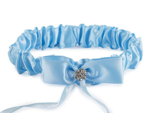 Satin-Brautstrumpfband mit Schleife und Strassblume