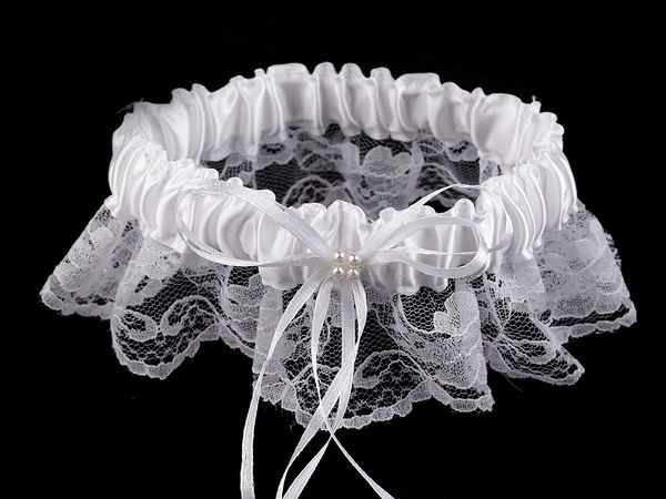 Brautstrumpfband mit Spitze