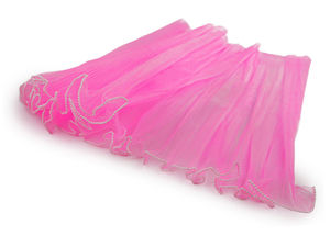 Plissee-Organza / Blumenmanschette mit Perlen, Breite 48 cm