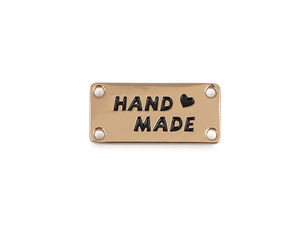 Premium Metall-Labels zum Aufnähen „Handmade“ für Taschen, Geldbörsen und Strickwaren