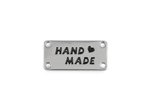 Premium Metall-Labels zum Aufnähen „Handmade“ für Taschen, Geldbörsen und Strickwaren