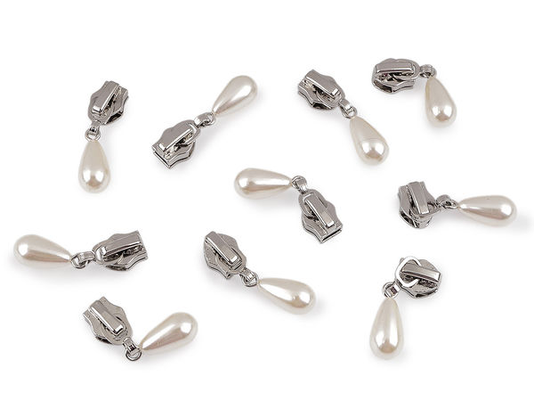 Premium dekorativer Autolock-Reißverschluss-Schieber für Nylon-Spiralreißverschlüsse Nr. 5 & Nr. 6 | Perlen- & Zierperlen-Anhänger