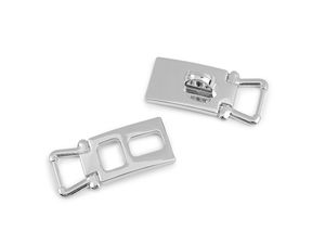 Premium-Zierverschluss aus Metall für Handtaschen und Accessoires - Passend für 10 mm, Nickel