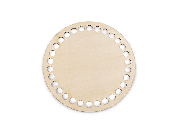 Premium 15cm runder Holzboden für Häkelkörbe und Handtaschen – Taschenboden aus Holz in Natur hell