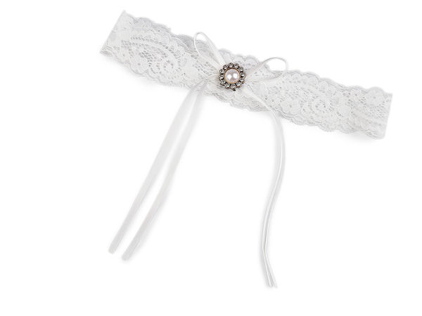 Elegantes Strumpfband aus Spitze für die Braut – Hochwertiges Erinnerungsstück aus elastischer Spitze (Naturweiß)